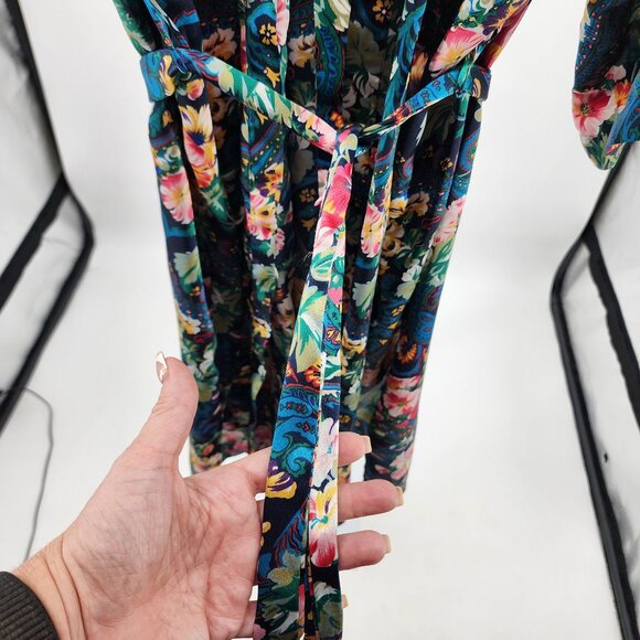 Victorias Secret Vintage Kimono Robe Floral Paisley Belted One Size - Picture 3 of 5